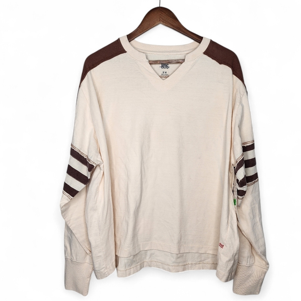 Urban Outfitters BDG Sport Long Sleeve Tee in Cream Size M New With Tags